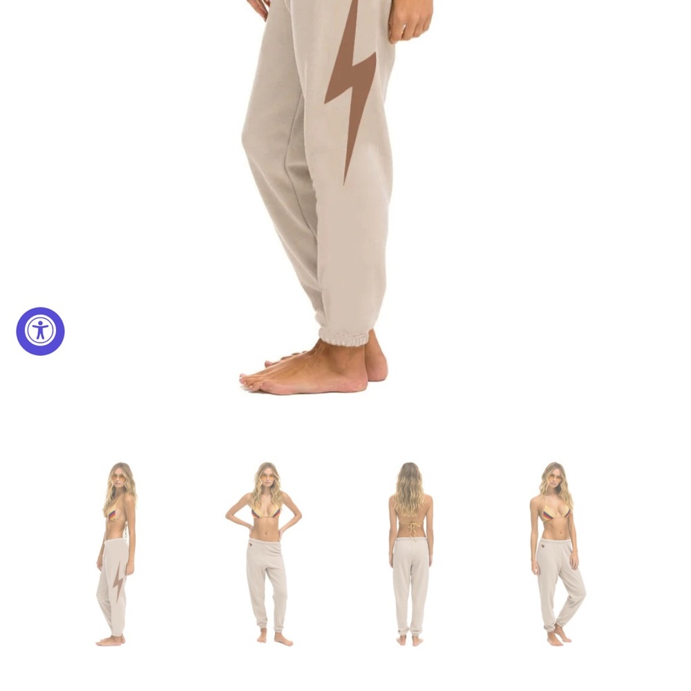 Aviator Nation Bolt Sweatpants sand/mocha size small